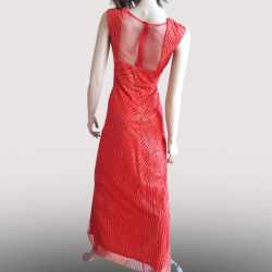 Robe Longue Red pearls with brilliants