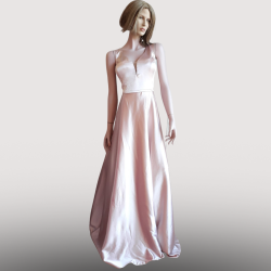 Robe Longue Cincerella rose argentée