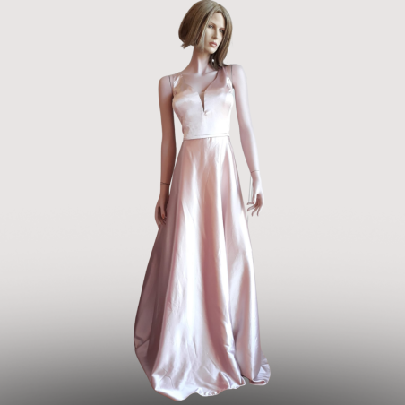Robe Longue Cincerella rose argentée