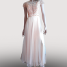 Robe Longue Cincerella Crème rose avec perles