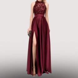 Robe Longue Élégance Dorée