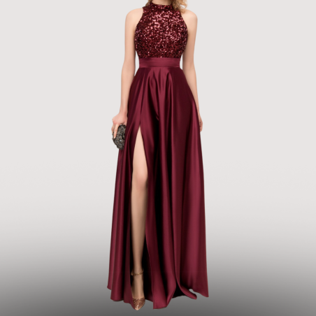 Robe Longue Élégance Dorée