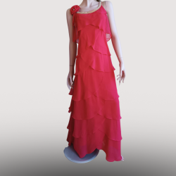 Robe Longue Fleur  Rouge