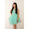 Robe de soirée courte en tulle menthe